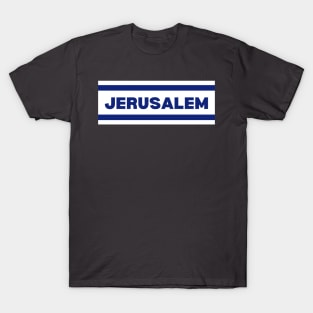 Jerusalem City in Israel Flag Colors T-Shirt